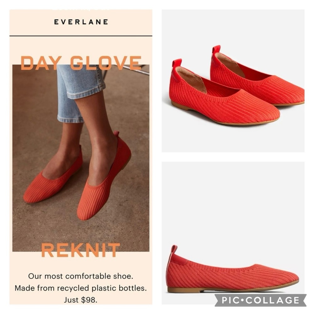 Everlane Day Glove Reknit Flats in Bright Red